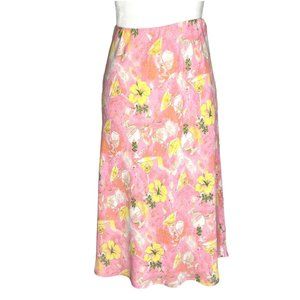 Christopher & Banks A-Line Pink Cocktail Midi Skirt M